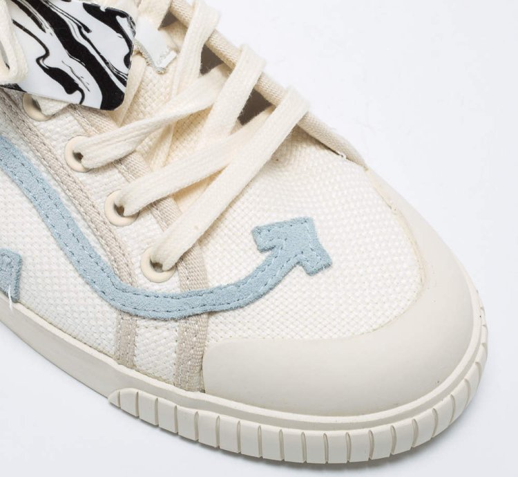 Off-white White Red Canvas And Leather Vulcanised Sneakers Size 42