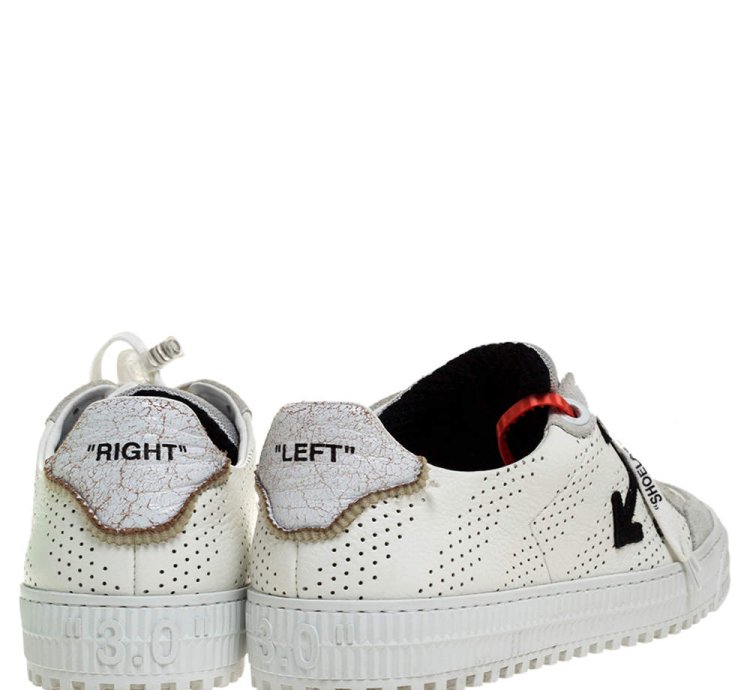 Off-white White Suede Leather Vulvanised Low Top Sneakers Size 41