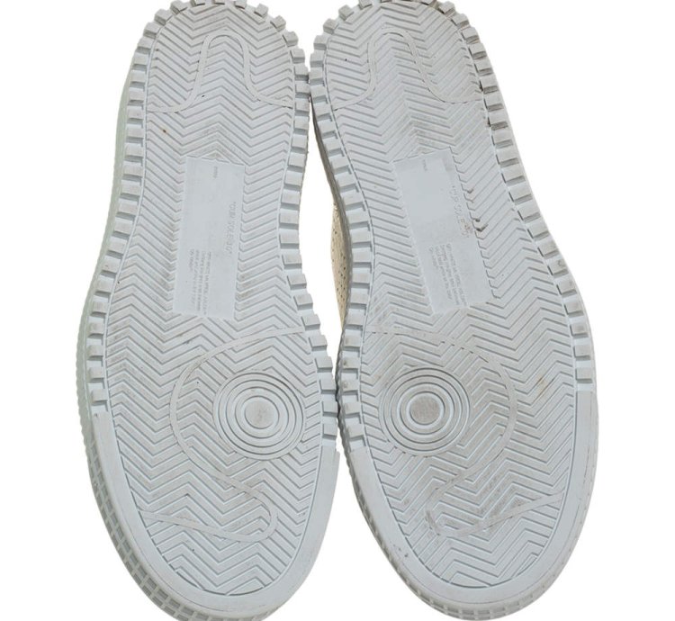 Off-white White Suede Leather Vulvanised Low Top Sneakers Size 41