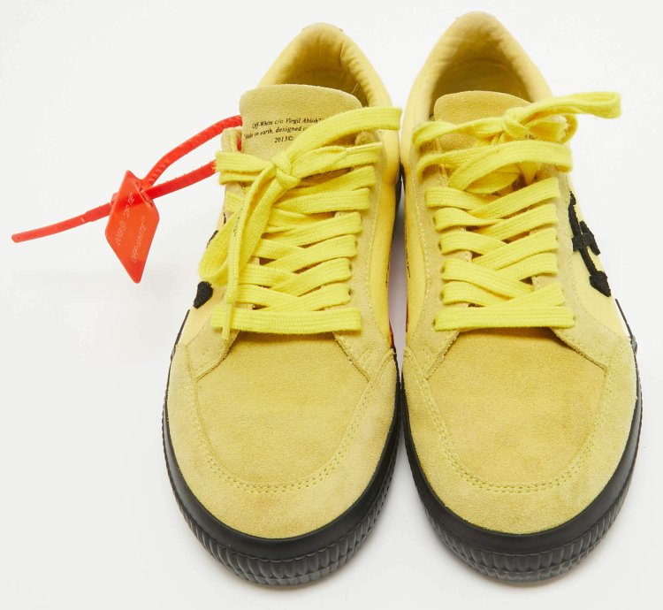 Off-white Yellow Canvas Vulcanized Low Top Sneakers Size 41