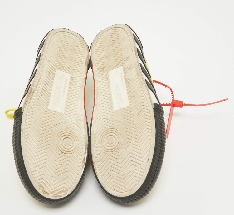 Off-white Yellow Canvas Vulcanized Low Top Sneakers Size 41