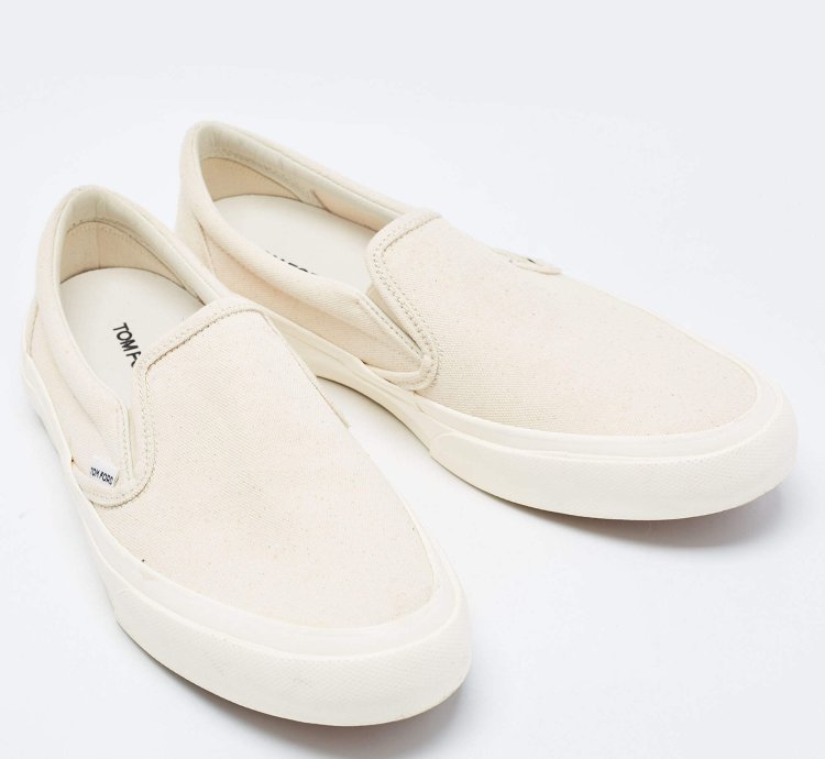 Tom Ford Off White Canvas Low Top Sneakers Size 43