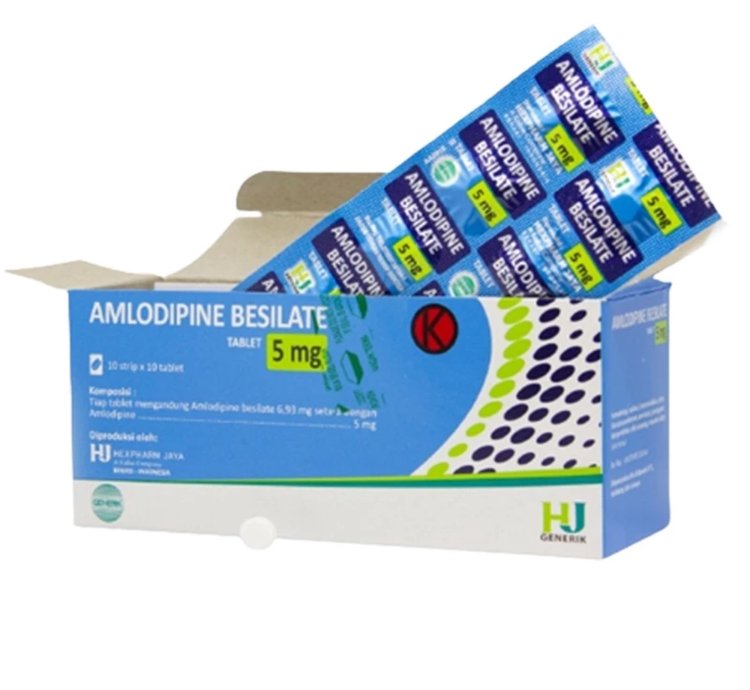 1 Box Amlodipine Besilate 5 Mg Box Of 100 Tablets - For Hypertension High Blood Pressure
