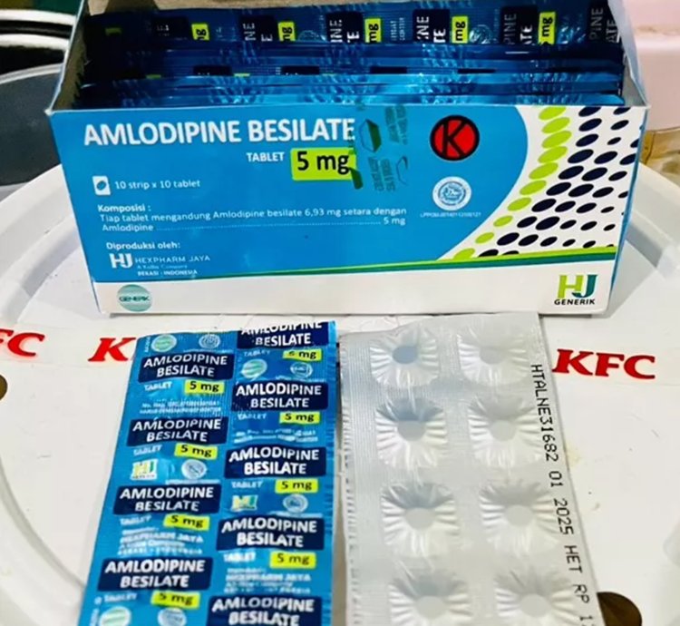 5 Box Amlodipine Besilate 5 Mg - Box Of 100 Tablets - For Hypertension - High Blood Pressure - Express Shipping