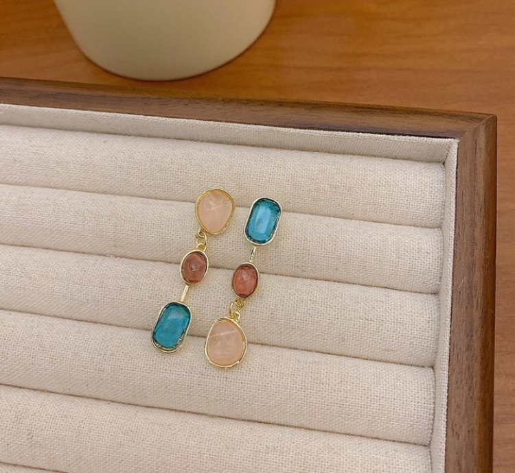 Charm Stone Gold Plated Earring