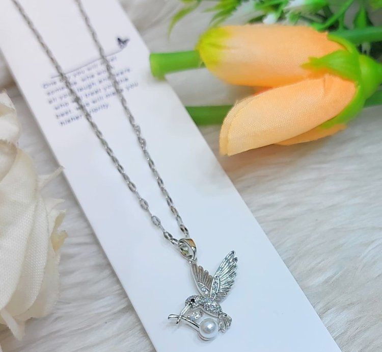 Silver Plated Flying Bird Pendant