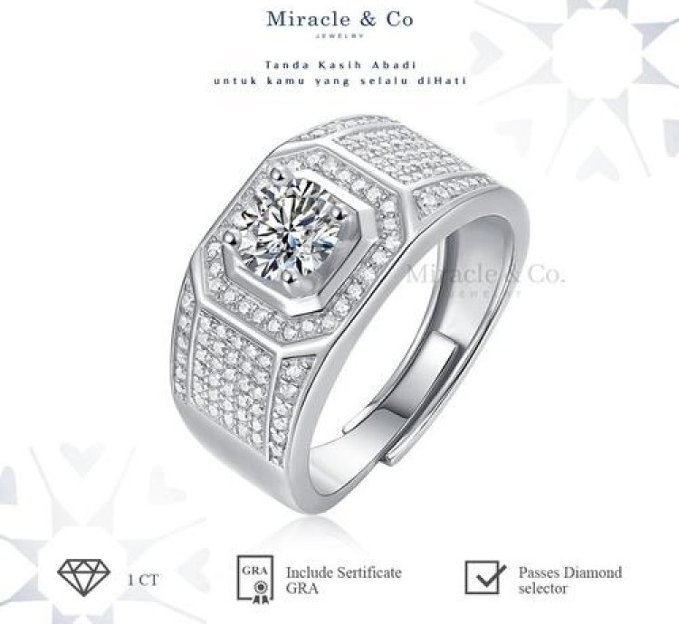 Square Shape Mens Moissanite Diamond Ring Silver 92 Rzr07886