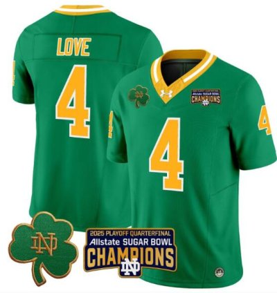 Jeremiyah Love Jersey 4 Notre Dame 2025 Sugar Bowl Champions Throwback