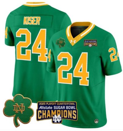 Jack Kiser Jersey 24 Notre Dame 2025 Sugar Bowl Champions Throwback