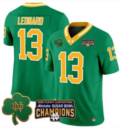 Riley Leonard Jersey 13 Notre Dame 2025 Sugar Bowl Champions Throwback