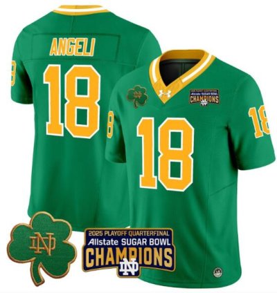 Steve Angeli Jersey 18 Notre Dame 2025 Sugar Bowl Champions Throwback
