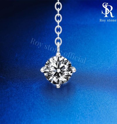 Roystone - Valencia Tennis Necklace Womens Moissanite Jewelry Gra Certificate Original 18k Gold Plated - 2 Ct