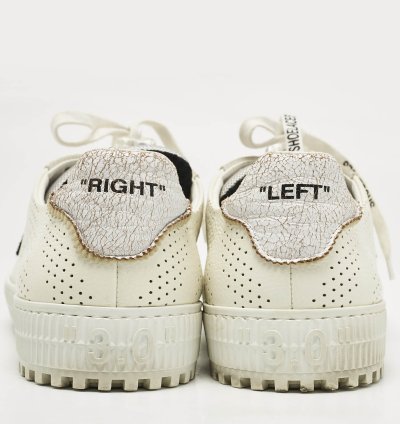 Off-white White Grey Suede And Leather Vulcanized Low Top Sneakers Size 44