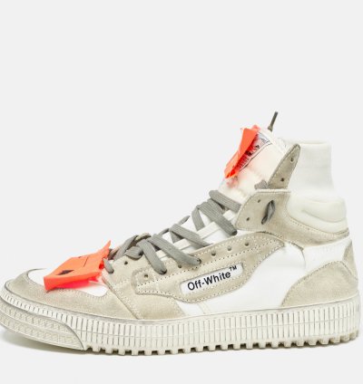 Off-white White Grey Suede Off Court 3 0 High Top Sneakers Size 42