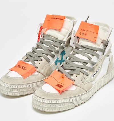 Off-white White Grey Suede Off Court 3 0 High Top Sneakers Size 42