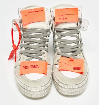 Off-white White Grey Suede Off Court 3 0 High Top Sneakers Size 42