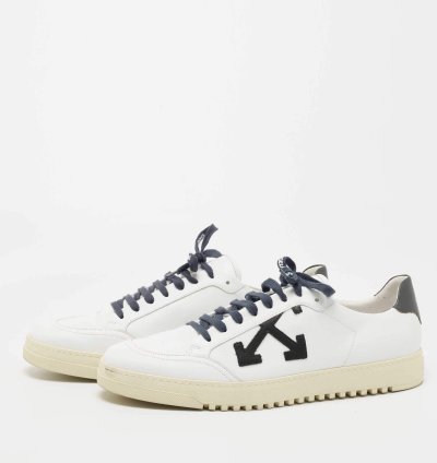 Off-white White Leather 2 0 Low Top Sneakers Size 45