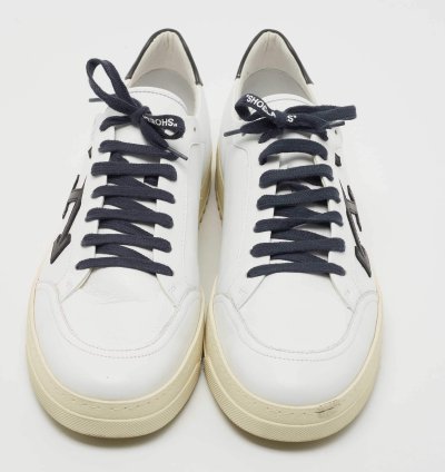Off-white White Leather 2 0 Low Top Sneakers Size 45