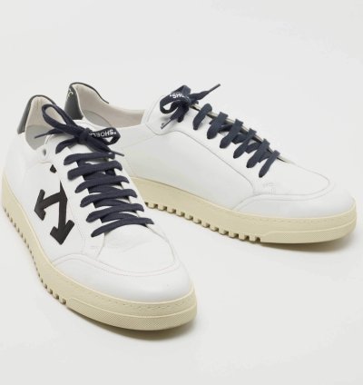 Off-white White Leather 2 0 Low Top Sneakers Size 45