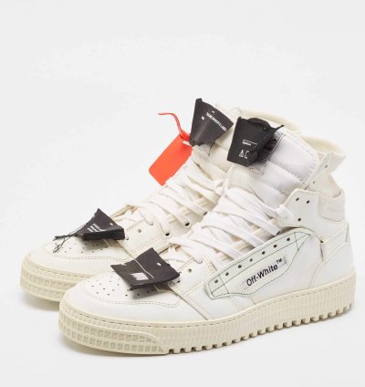Off-white White Leather And Canvas 3 0 Off Court Sneakers Size 43