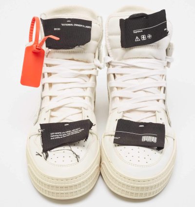 Off-white White Leather And Canvas 3 0 Off Court Sneakers Size 43