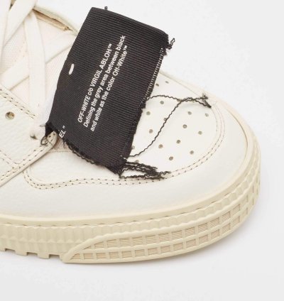 Off-white White Leather And Canvas 3 0 Off Court Sneakers Size 43