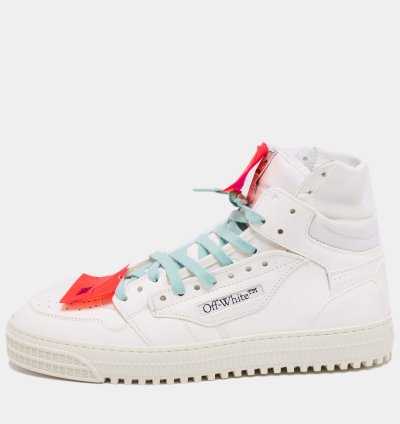 Off-white White Leather Off Court 3 0 High Top Sneakers Size 42