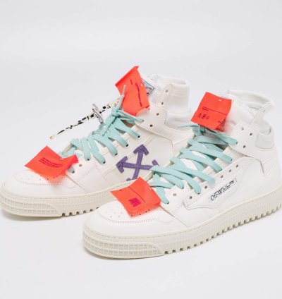 Off-white White Leather Off Court 3 0 High Top Sneakers Size 42