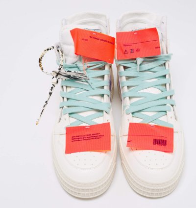 Off-white White Leather Off Court 3 0 High Top Sneakers Size 42