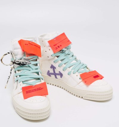 Off-white White Leather Off Court 3 0 High Top Sneakers Size 42