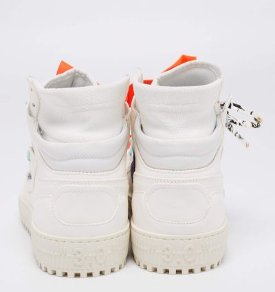 Off-white White Leather Off Court 3 0 High Top Sneakers Size 42