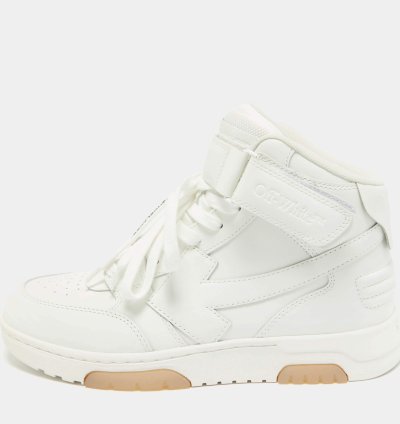Off-white White Leather Out Of Office High Top Sneakers Size 41