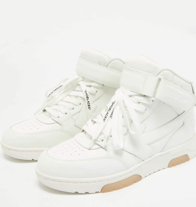 Off-white White Leather Out Of Office High Top Sneakers Size 41