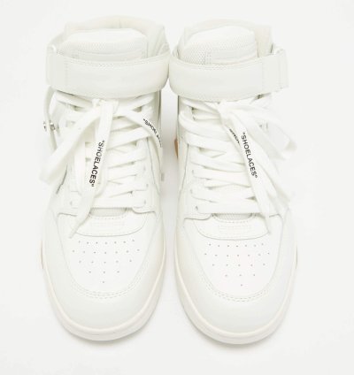 Off-white White Leather Out Of Office High Top Sneakers Size 41