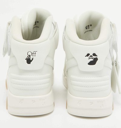 Off-white White Leather Out Of Office High Top Sneakers Size 41