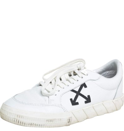 Off-white White Leather Vulcanized Low Top Sneakers Size 42