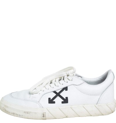 Off-white White Leather Vulcanized Low Top Sneakers Size 42