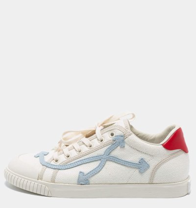 Off-white White Red Canvas And Leather Vulcanised Sneakers Size 42