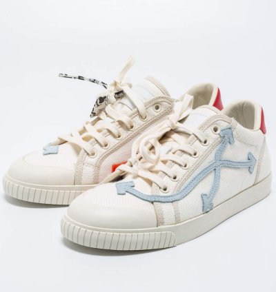 Off-white White Red Canvas And Leather Vulcanised Sneakers Size 42