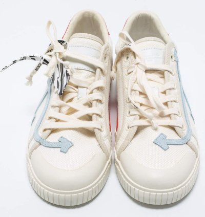 Off-white White Red Canvas And Leather Vulcanised Sneakers Size 42