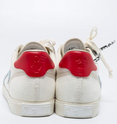 Off-white White Red Canvas And Leather Vulcanised Sneakers Size 42
