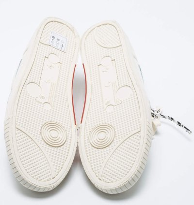 Off-white White Red Canvas And Leather Vulcanised Sneakers Size 42