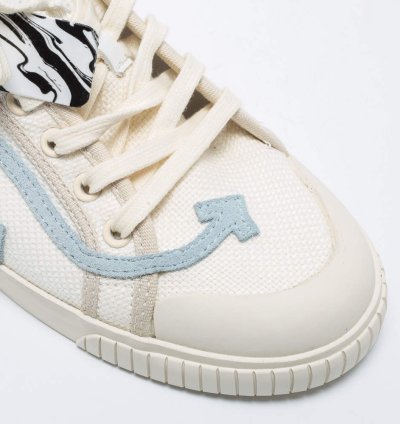 Off-white White Red Canvas And Leather Vulcanised Sneakers Size 42