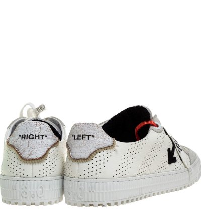 Off-white White Suede Leather Vulvanised Low Top Sneakers Size 41