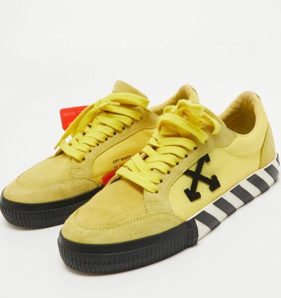 Off-white Yellow Canvas Vulcanized Low Top Sneakers Size 41