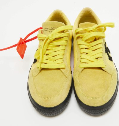Off-white Yellow Canvas Vulcanized Low Top Sneakers Size 41