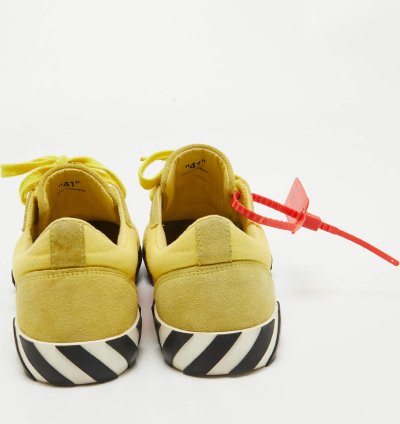 Off-white Yellow Canvas Vulcanized Low Top Sneakers Size 41