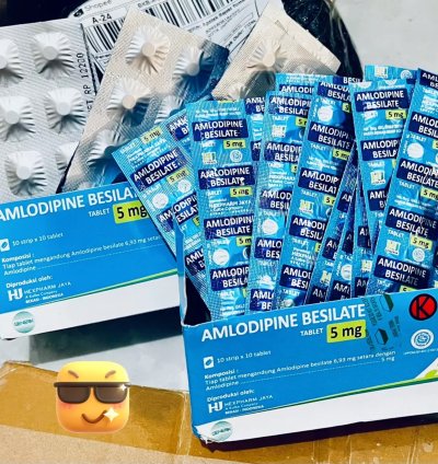 5 Box Amlodipine Besilate 5 Mg - Box Of 100 Tablets - For Hypertension - High Blood Pressure - Express Shipping