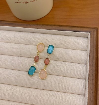 Charm Stone Gold Plated Earring