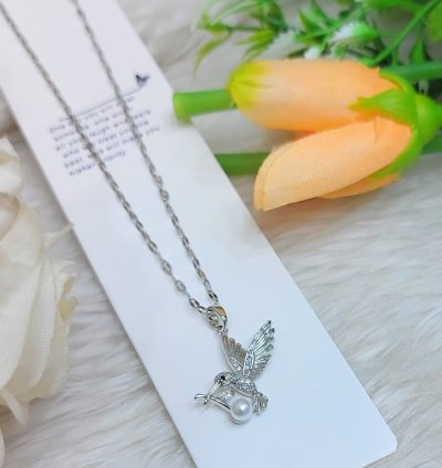 Silver Plated Flying Bird Pendant